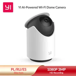 Kameror Yi Camera 1080p WiFi Dome Camera FHD med ansiktsdetekteringsövervakning Cam 360 ° Auto Cruise Wireless Night Vision IP Security