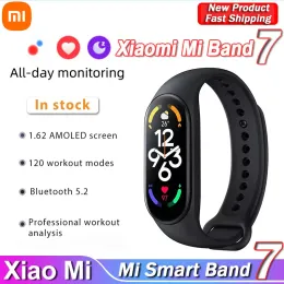 Armbands Xiaomi Band 7 Vattentät Smart Band 6 färger 1,62 tum AMOLED MIBAND 7Bluetooth 5.2 VO2 MAX ÖVNING ANALY 120 Träningslägen