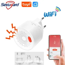 Controle detector de gás wifi tuya lpg sensor de vazamento de gás natural de detectores de vazamento inteligente Detectores de segurança Alarme de proteção de segurança EU/EUA/uk plugue opcional