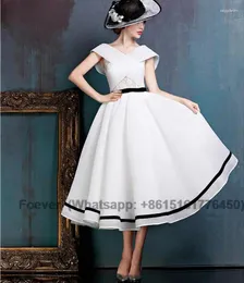 Vestidos de festa vintage francês baile branco -comprimento de renda ruched mulher vestido de noite elegante graduação 2024 sukienki damskie