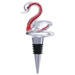 Ball Bear Red Stopper Swan Crystal Glass Ozdoby Dokładne nakrycie butelek Prezentacje Wine Careware