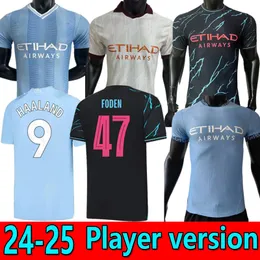 プレーヤーバージョンハーランドサッカージャージ23 24 25 De Bruyne Phillips Mans Cities Grealish Ferran Mahrez Foden Bernardo Cancelo Z Rodrigo Football Shird Men Kitユニフォーム