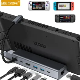 スチームデッキのハブドッキングステーションROG Allyスイッチ日付USB 3.0タイプCからHDMI 4KアダプターiPadハブマルチポート付きニンテンドードック