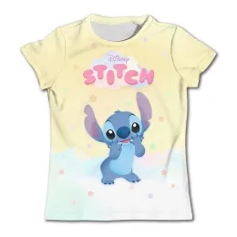 T-shirts stitch pojkar t skjortor gula t-shirts för barn tonåring tjej kläder födelsedag tröja topp tshirt barn toppar barn 312 år gamla flickor