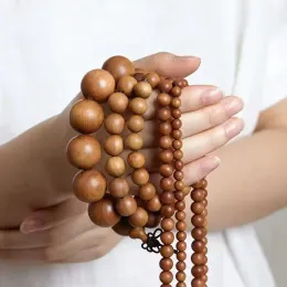 Strängar Pure India Laoshan Sandalwood 2.0 Pärlor Armband Submerged Type Old Materials 108 Pieces Rosary Armband Par Style