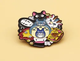 Coleção de personagens de anime fofa Pin de esmalte masculino sem rosto, meu vizinho Totoro Mix Black Child Broche Anime Lovers Acessórios2534262