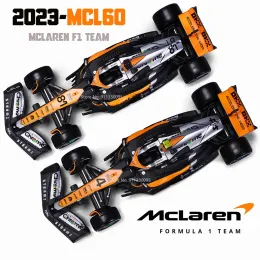 Car Bburago 1:43 P2 British GP McLaren F1 MCL60 2023 #4 Lando Norris #81 Oscar Piastri 합금 자동차 다이 캐스트 모델 장난감 수집.