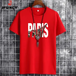 Shirts JFUNCY S6XL Oversize Men's Cotton Tee Shirts Summer Men Casual Tshirt 2022 Fashion New Tshirt Short Sleeve Man Loose Tops