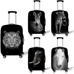 Accessories Black White Animals Zebra Elephant Travel Suitcase Protective Cover Luggage Decorate Accessories Elastic Luggage Practical Cover