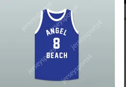 CUSTOM Name Number Mens Youth/Kids 'MEAT' TUPERELLO 8 ANGEL BEACH GATORS BLUE BASKETBALL JERSEY PORKY'S REVENGE TOP Stitched S-6XL