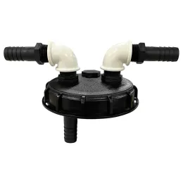 Purifikatoren 163 mm IBC Cap Water Tank Accessoires Adapter Cap 2x 25mm Pipe Quickstecker Kunststofffilterabdeckung mit Filternetz IBC Tank Teil