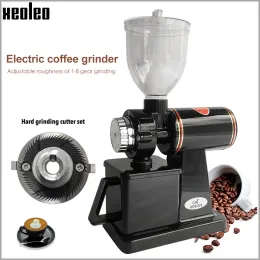 그라인더 Xeoleo 전기 커피 그라인더 600N 커피 밀 기계 커피 콩 분쇄기 기계 플랫 버드 그라인딩 머신 100W 빨간색/검은 색