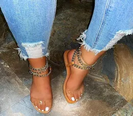 Nuove sandali piatti estivi in stile roma catena di colori solidi a punta aperta femminile da esterno039S 2021 Slippista da donna alla moda Plus size 43 Y2968970