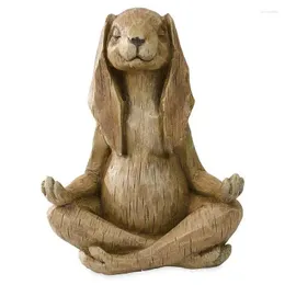 Figurine decorative meditante Zen Animal Sculpture Buddhism Yoga Statue Statue Bonsai Ornamento Ornamento Casualmente Paradas