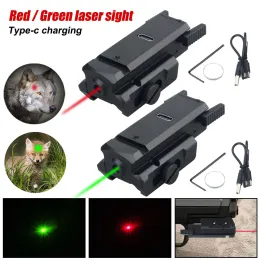 20mm Picatinny Weaver Hunting Rail Green 520NM/Red 650NM 권총 Glock Headgun Gun Gun Dot Scope를 사용한 스코프 전술 레이저 시력 스코프