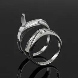 Selbstdesigner Stahl Verteidigungsring persönlicher Schmuck Männer -Frauen Notfall Wolf Brass S hygt170m