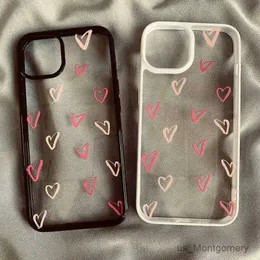 حالات الهاتف الخليوي لطيف in ins pink love heart phone case for 15 14 13 12 11 Pro Max X XS XR Lovely Kawaii frackproof Cover Funda Funda