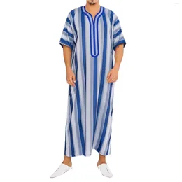 Camicie casual maschile hawaiane uomini hawaiani avanzati avanzabili da uomo trendy traspirato a maniche corta abito etnico arabo lungo abito musulmano medio ropa de hombre