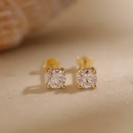 Orecchini Orecchini moissaniti 18K Gold 925 Orero a botola in argento Sterling per donne 3 mm Laboratorio di matrimonio Fashi