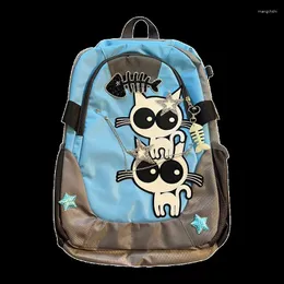 Backpack Modemanns trendige Graffiti-Schulbeutel für Jungen Mädchen Nylon Large-Kapazität wasserdichte Studententaschen für Student-Reise-Rücksäcke