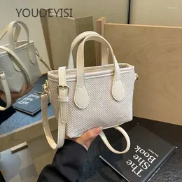 Bolsas de ombro YouDeyisi Francesa Moda Ministra Mulheres 2024 Sacala de Design de Palha de Primavera e Verão One Diagonal