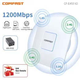 Routers 1200Mbps Dual Band Wifi Access Point Repeater Indoor Ceiling Repetidor De Sinal Wi fi 5g Gigabit Port Router Puissant Para Casa