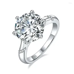 Anelli a cluster Ring per donna lusso 5 d Colore Moissanite Engagement Gioielli Fedi nuziali tramite Drill Pen