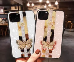 3D Kelebek Çiçek Bling Elmas Sabit PC TPU İPhone 12 5 1 6 4 6 7 11 Pro Max XR XS MAX 10 X 8 7 6 Plus Moda Geri CO2343530