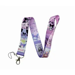 Keychains Lanyards 디자이너 Kawaii Cinnamoroll My Melody Kuromi Cat Lanyard Keychain ID 카드 ER 패스 체육관 휴대 전화 USB 배지 HO DHE39