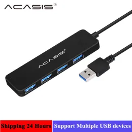 Hubs Acasis USB 3.0 Hub 4 Port Multi USB Hub 2.0 with Power Adapter Hub USB 3,0 for PC Computer Accessories USB Splitter for Macbook