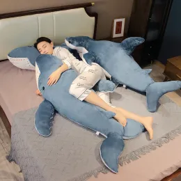 Dockor Cartoon Shark Whale Doll Children Plush Toy 100cm Kawaii Julklapp Sea Animal Fish Pillow Kids fyllda leksaker Rumdekoration