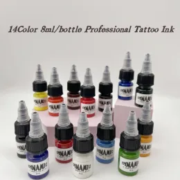 Inks 14Colors Professional Tattoo Bläck för kroppskonst Naturlig växt Vattentät mikropigment Permanent tatueringsfärg för kroppskonstfärg