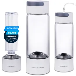 bottle Hydrogen Rich Water Generator Bottle Glass Cup Body Dupont Spe/pem Dual Chamber Maker Lonizer H2 Inhalation Device 380ml