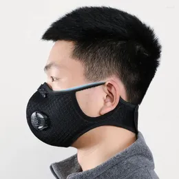 Cykelkappar Sport Face Mask med filter Activated Carbon PM 2.5 Antiförorening Handring av dammtät luftventiler Vägcykel