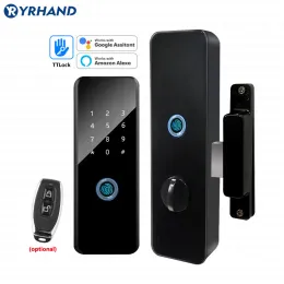 Control Ttlock App fechadura eletronico digital Waterproof Double Sided Fingerprint Intelligent With Aleax Google Home Smart Door Lock