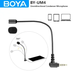 Microfoni Boya Byum4 3,5 mm TRRS Plug Play Microfono condenser per PC DSLRS iOS Android Windows Tablet Streaming live YouTube Registrazione