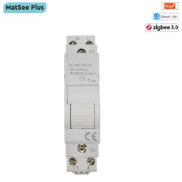 التحكم في Tuya Smart Life Zigbee Circuit Breaker DIN Rail 1p قطب واحد جاف الاتصال التوقيت التتابع تطبيق Remote Control Alexa Google Home