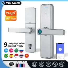 Kontrolle Yrhand Tuya WiFi Sliver Fechadura Eletronico Digital Biometrische Fingerabdruck -Lock -App Remote Waterpoof Smart Door Schloss