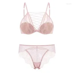 Bras Sets Sexy Ballet Style Gather Lace Lingerie Women's French Half Cup Underwear Female Romantic Solid Intimates Everyday