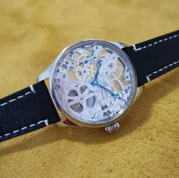 Relógios de 41mm Manual Mechanical Men's Watch Blue Hands Seagull ST3600K MOVIME