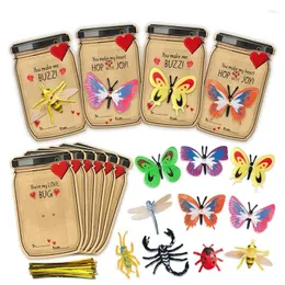 PERSPETTO PARTY 30PACK Valentines Day Gifts Set for Kids 6 Diversi Bugs Toy Valentine Cards Kit Boys Girls School Favors