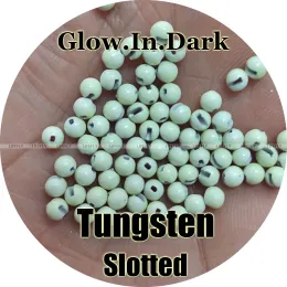 Accessories Glow In Dark, 100 Tungsten Beads, Slotted, Fly Tying, Fishing