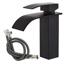 Bathroom Sink Faucets Modern Black Faucet For Above Counter Basins Corrosion Resistant Matte Finish Convenient Single Handle Control