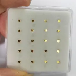 Pacote de jóias de 20pcs 925 Sterling Silver Heart Heart Tiny Dariz Stud Pin Narize Piercing Nariz Jóias