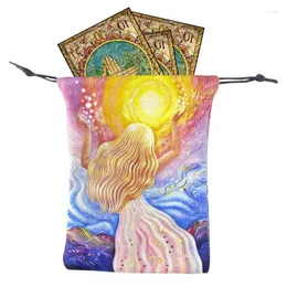 Bolsas de armazenamento Tarots de cordão de veludo Bolsa Oracle Cards Runas Constellation Witch Adivination Acessórios Dados de joias