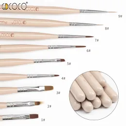 Pennor 9 st/kit gdcoco nagelbrush lera gel nagelben japansk kvalitet multifunktionsbrush förlängning gel naglaricure akrylgel nagelverktyg