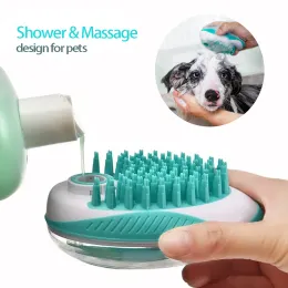 Grooming Pet Dog Cat Bath Brush 2in1 Pet Spa Massage Comb Moft Silicone Pet Dusch Hair Grooming Cmob Dog Cleaning Tool Pet Supplies