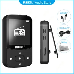 Player Ruizu X52 Bluetooth MP3 Player Mini Mini Clip Hifi Music Player دعم FM Radio eBook Voice Recording Pedering Card Card Play