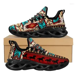 Casual Shoes Sneakers American Ethnic Tribal Aztec Printed Non-slip Outdoor Platform Fashion Mesh Absorption Vulcanized