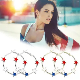 Brincos de argola 4 de julho 4 de julho do Dia da Independência Americana Criative Five Star Red Blue e Bandeira Branca Jóias da moda para